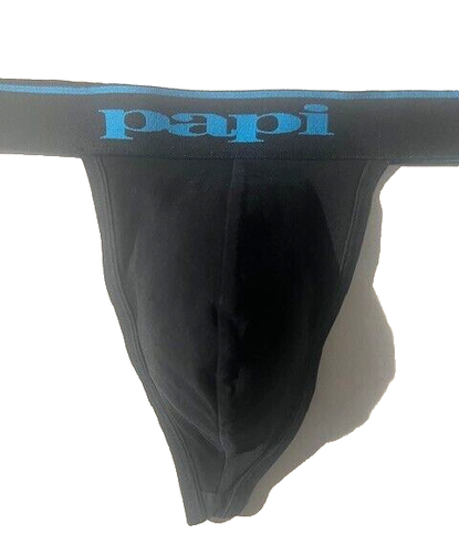 PAPI Mens Black Thong Cotton Spandex String Underwear sz M #203 - Picture 10 of 13