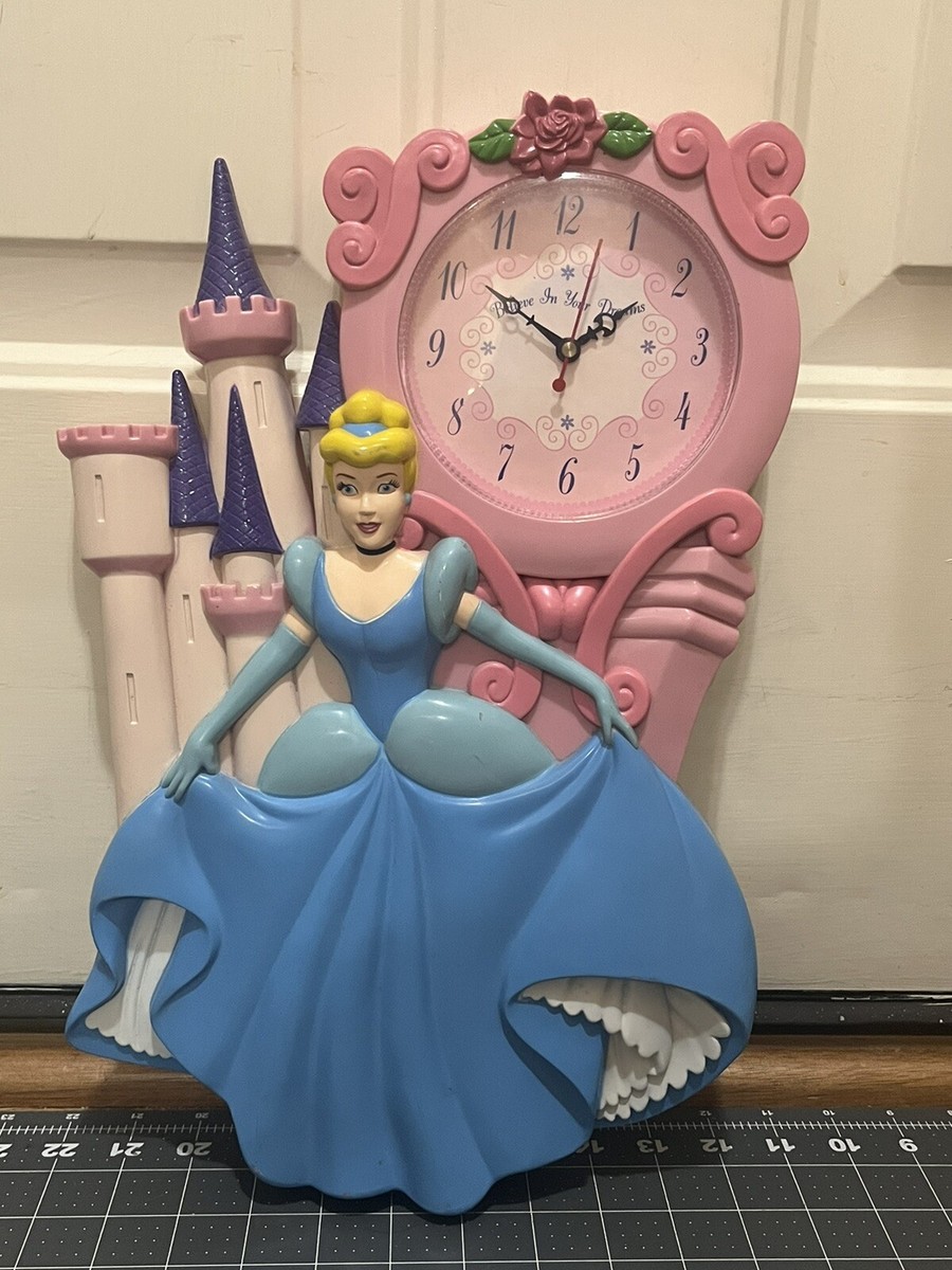 Vintage Disney Cinderella Wall Clock Castle Believe In Your Dreams