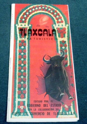Vintage Tourist Map of Tlaxcala & Surrounding Area - 1977