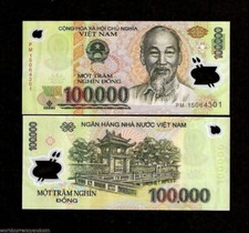 100,000 Vietnamese DONG  100000 x 1 Pcs Vietnam Currency VND POLYMER BANK NOTE