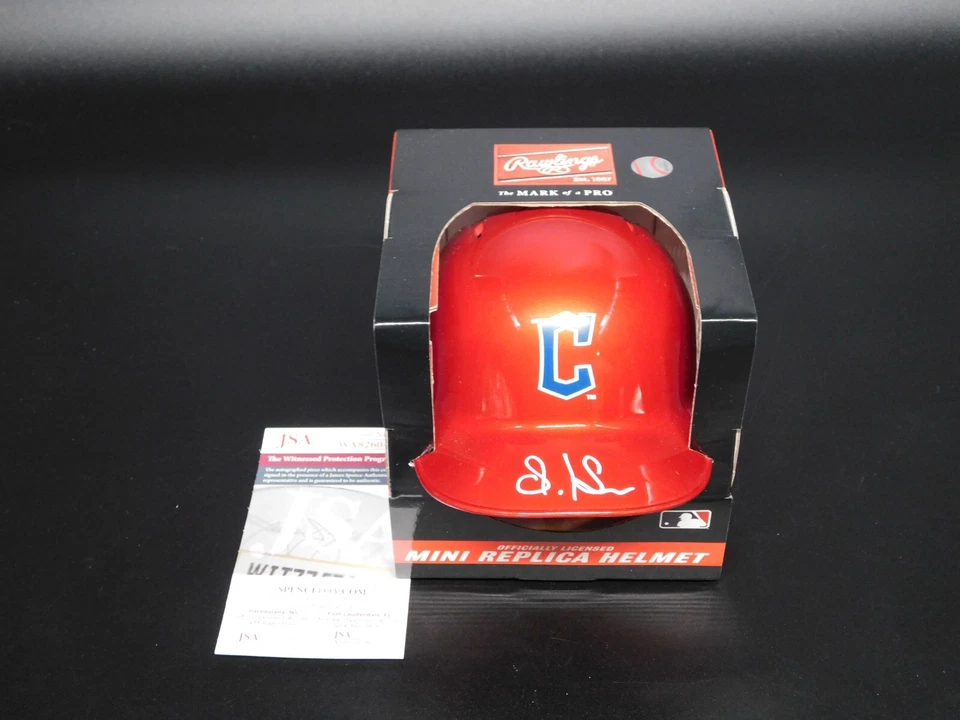 Steven Kwan Signed Auto Cleveland Guardians Chrome Mini Batting Helmet JSA COA - Image 2 of 2