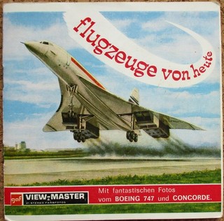 3 VIEW MASTER 3D BILDSCHEIBEN FLUGZEUGE VON HEUTE BOOKLET