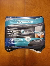 Assurance Men's Overnight Incontinence Underwear, L/XL , Ultimate Absorbency