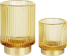 Makeup Brush holder Organizer, Crystal Glass Toothbrush Holders, Striped Make Up