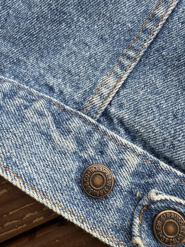 Vtg Levis 70507 Jacket Mens M Trucker 80s USA Distressed Denim Stone Wash - Picture 7 of 10