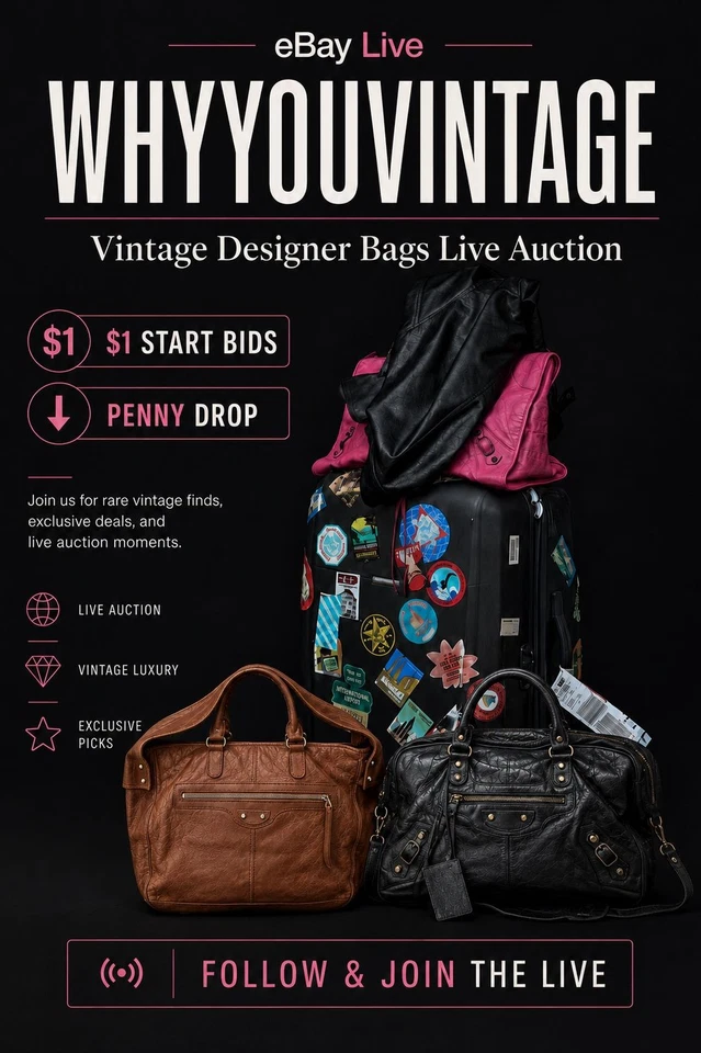Discover rare designer items with Why You Vintage on eBay live