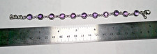 AMYTHEST 11 FACETED STONE SILVER  BRACLELET ....