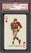 1963 Stancraft Red Sammy Baugh TCU Redskins PSA 10 GEM MINT LOOK!
