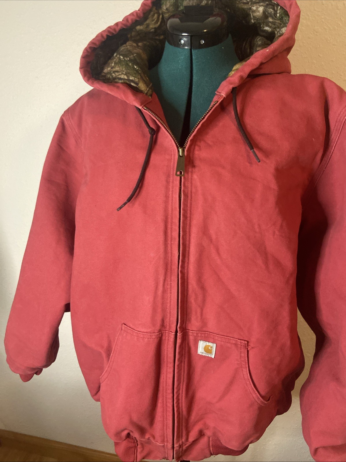 Carhartt Jacket Camo Realtree Lining Womens Size XL Crab Apple Pink 14806 Rare image 3