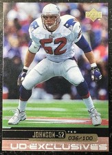 TED JOHNSON 036/100 Gold Exclusives! 1999 UPPER DECK UD #128 Patriots