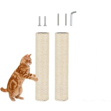 Natural Sisal Cat Tree Scratching Post Replacement Poles 15.7" M8 Screws 2Pk