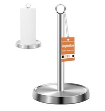 Paper Towel Holder Countertop, Stainless Steel, Weighted Base,