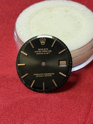 Rolex Datejust 1601 Pie Pan 36mm 18K Gold Black Stick Dial No Lume TSwissT