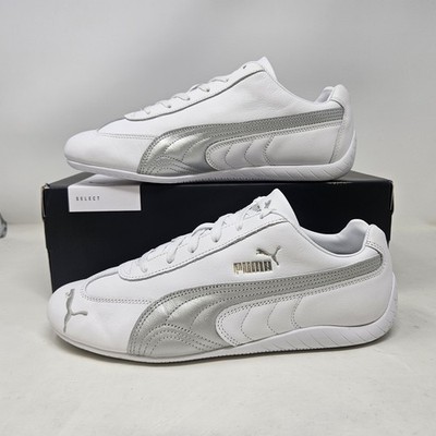 PUMA Speedcat 'White Silver' Leather Casual Sneakers / 401603 03 / Men's Size 10