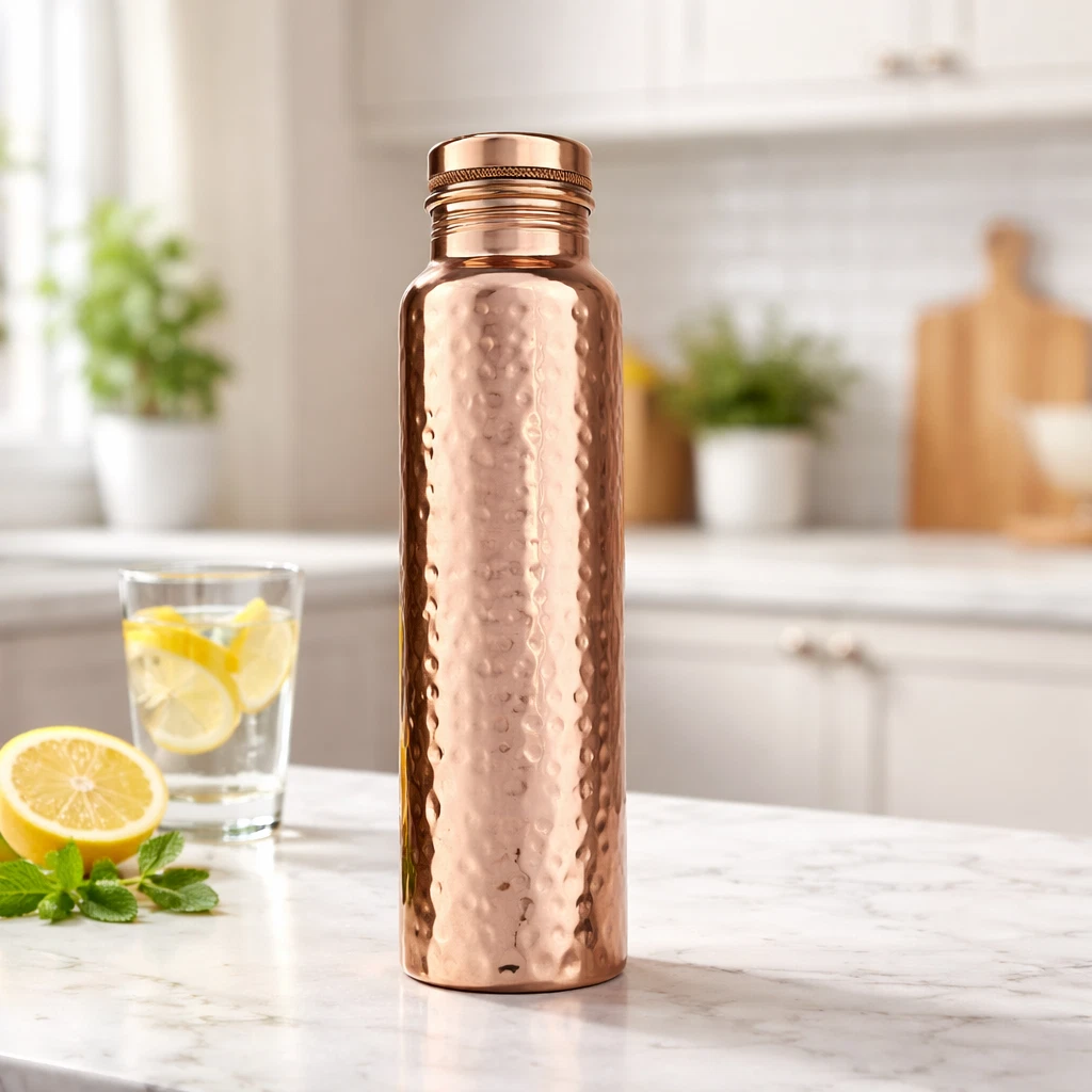 Premium Quality Copper Bottle for Water Natural Detox Wellness Yoga Lifestyle