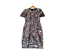 Ginger & Smart Womens Size 10 Dress Short Sleeve Silk Blend Stretch Party Event