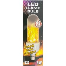 Flame LED Light Bulb B22 Bayonet Jumbo Flickering Fire Effect - Choose Pack Size