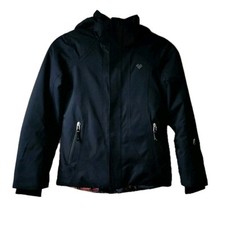 OBERMEYER Insulated Full Zip Hooded Snow Jacket In Black TEEN Sz S 8 