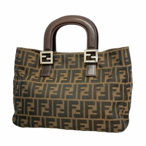 fendi-zucca-nylon-tote-canvas-brown-handbag-women-s-ebay
