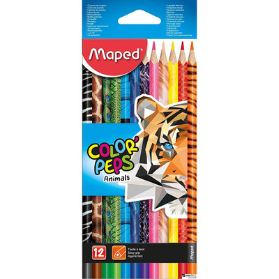 MAPED Colorpeps Tier-Buntstifte, 12 Farben