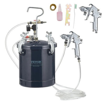 #ad Paint Pressure Pot 2.5 Gal w 2 Spray Guns 1.5 4mm Nozzles Commercial Sprayer $73.50