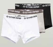 G-Star Raw Men's 3 Pack Boxer Briefs Black White Gray New