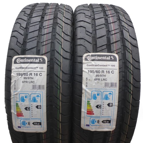 4 X Continental 195/60 R16C 99/97H Vancontact 100 Pneumatico Estivo 2020 Pieno - Foto 5 di 8