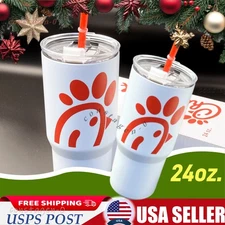 Chick-fil-A Originals 24oz Insulated Stainless Steel Travel Tumbler Cup W/STRAW