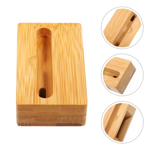 Bamboo Phone Holder for Desk Mobile Desktop Stand Wood Cell Travel Office Sound - 第 4/12 張圖片
