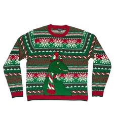 33 Degrees Ugly Christmas Sweater XXL T-Rex Dinosaur Presents Pullover XMAS NWOT
