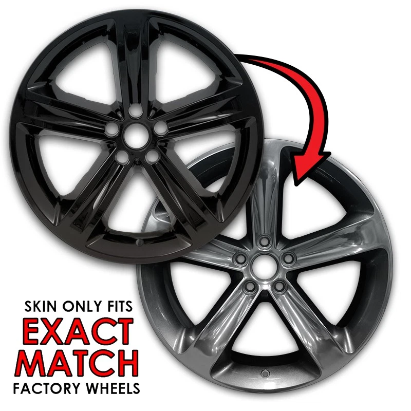 Superposiciones de revestimiento de rueda negro brillante de 20 pulgadas para Dodge Charger 2014-2017 [ABS] Foto 2 de 4