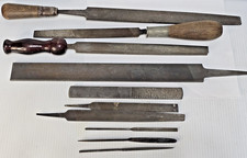 VTG Lot 10 Metal File, Rasps Some Nicholson & Some with Wood handle 6"-17" Long