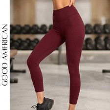 GOOD AMERICAN Ribbed 7/8 Leggings Port XS NWT Athleisure Sculpt
