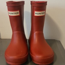 Hunter Red Kids Waterproof Mid-Calf Rain Boots US Size 5