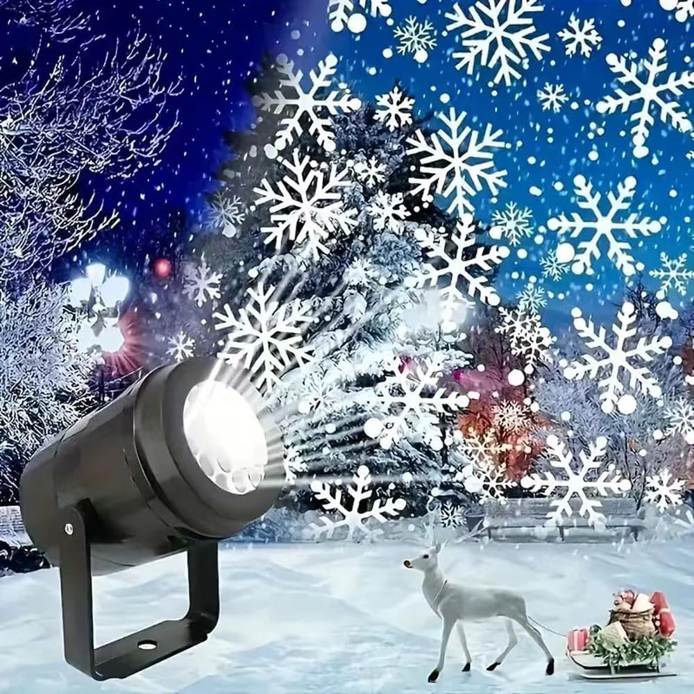Xmas Projector Snowflake Outdoor Christmas Lights LED Moving White