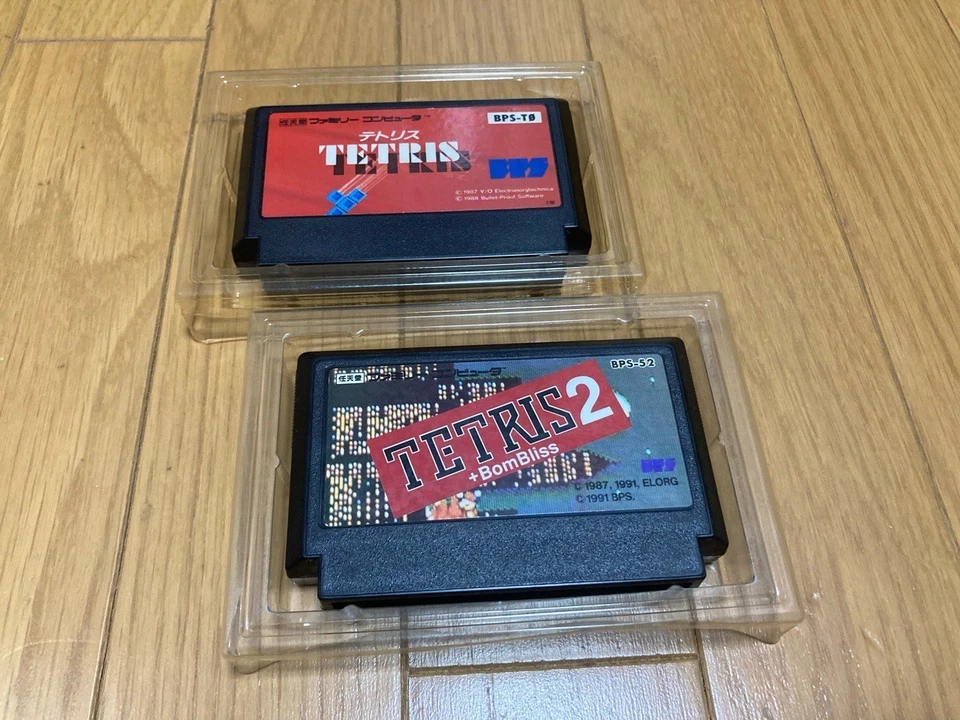 Tetris 1+2 Titles Lot CIB Nintendo Famicom FC In Stock BPS 1987 Japan import - Image 2 of 4