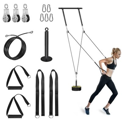 Seilrollensystem, DIY Gewichtssystem für Fitnessstudio Trizeps 4m Kabel, schwarz 