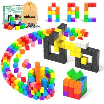 Apluses 54 PCS Magnetic Blocks, Building 1 Inch, [Standard Colors]