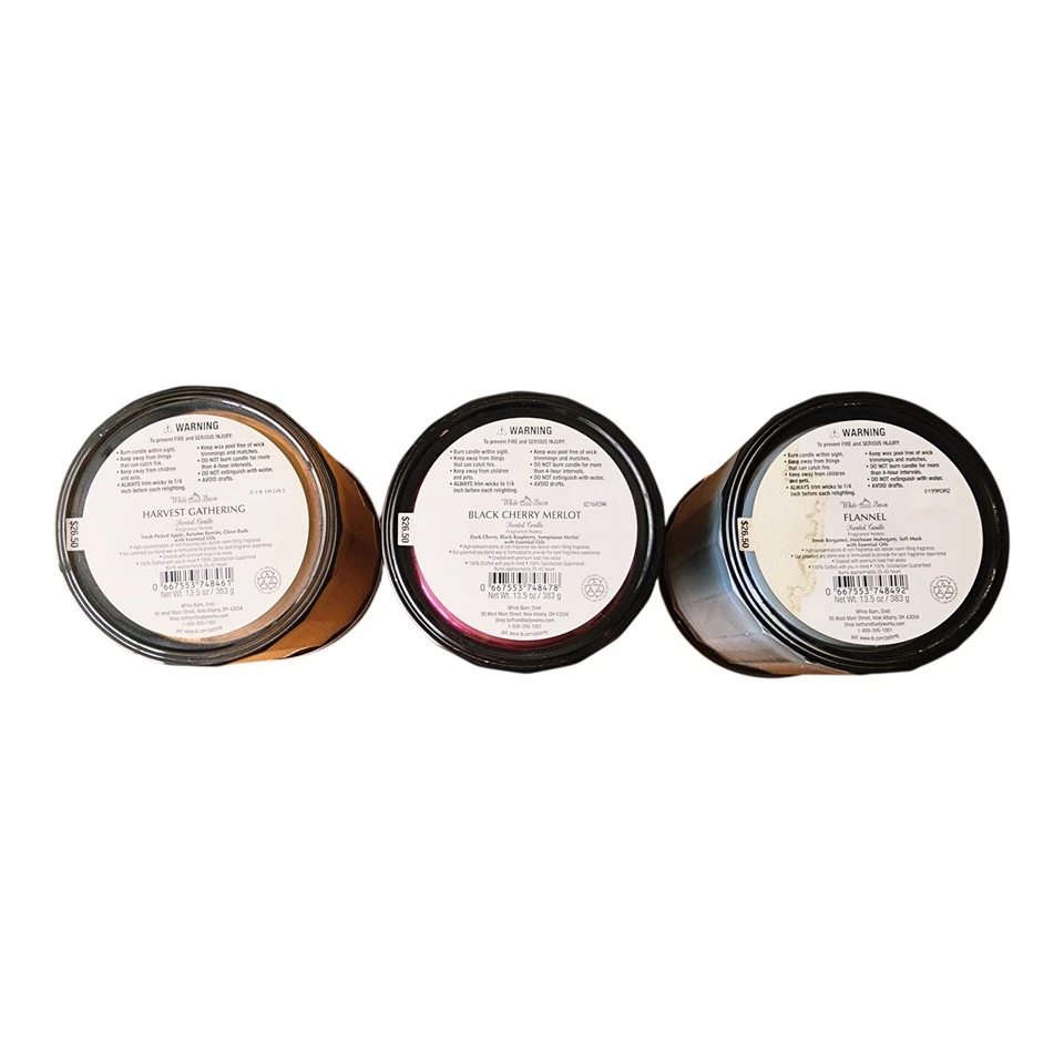 Juego de 6 velas y jabón Merlot de cereza negra de franela BBW, recolección de cosecha, NUEVO Foto 3 de 4