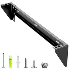 1U Vertical Wall-Mount Rack - 19" Steel Wall  Under-Desk Bracket for Server,...