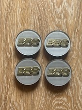 BBS RS LM RZ Center Caps Logos 70mm 56.24.120 White/Gold Set Of 4