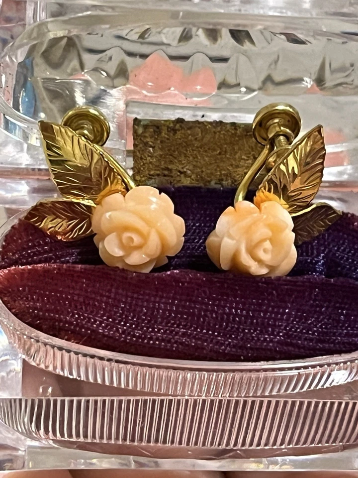 Pendientes Talla Coral 1/20 12k G.f Foto 2 de 4