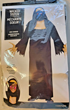 Wicked Sister Halloween Costume 6 pc Adult Standard Fade-in/Fadeout Red Eyes New