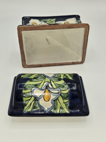 Talavera Blue Calla Lily Butter Dish - Picture 6 of 7