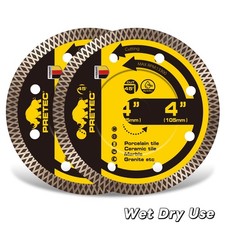 4" Super Thin Diamond Saw Blade Tile&Ceramic Cutting Grinding Disc Wet/Dry 2PCS