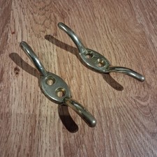 Brass  Curtain/Blinds String Cleat Blind Cord Holder Pre-owned In VGC 2pc Set