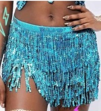Dazzling Sequin Belly Dance Skirt with Heart Sunglasses Osfm