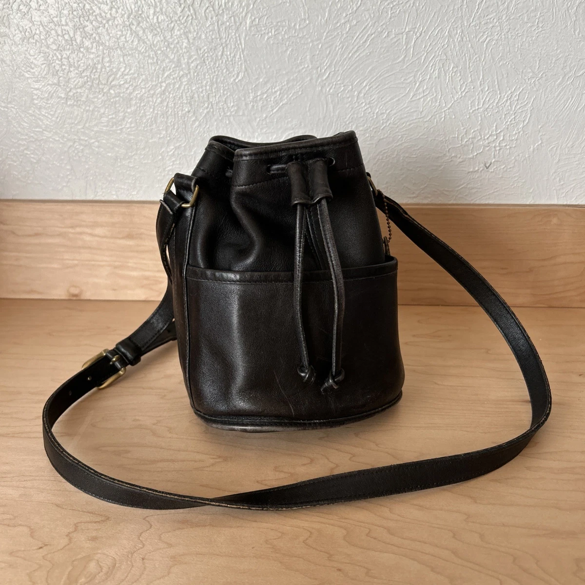 バッグ COACH Vintage Leather Bucket Bag Black Coach Bucket & Drawstring Bag Black Bags & Handbags for Women for