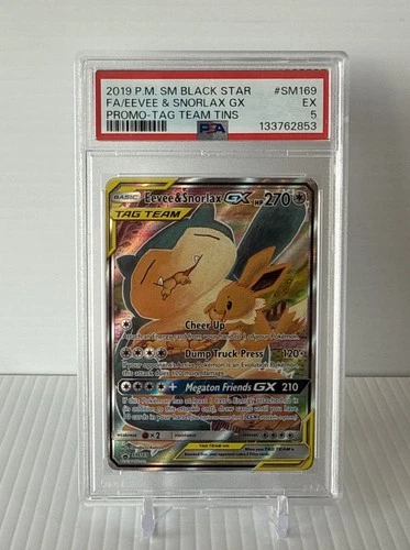 2019 Fa/Eevee & Snorlax Gx Pokemon Sm Black Star Promo SM169 PSA 5 Ex