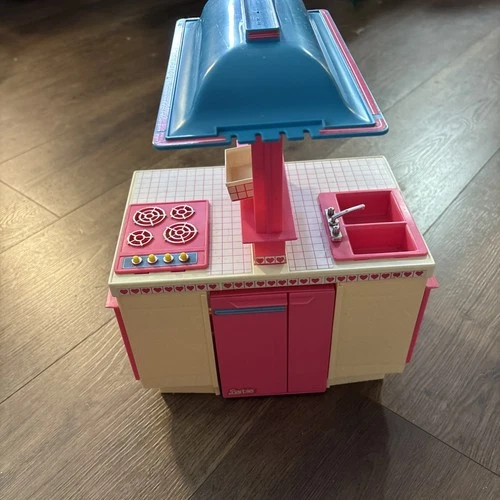 1984 Barbie Dream Kitchen Playset Mattel Stove Fridge Dishwasher Vintage Island